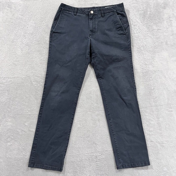 BONOBOS‎ Chino Pants Men 30x30* Slim Straight Stretch Organic Cotton Washed Blue